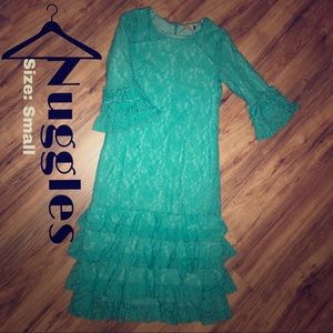 Nuggles Turquoise Lace Dress